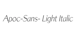 Apoc-Sans- Light Italic Font