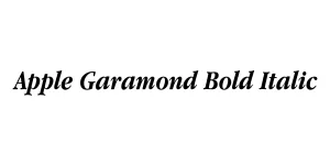 Apple Garamond Bold Italic Font