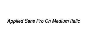 Applied Sans Pro Cn Medium Italic Font