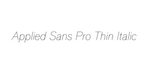 Applied Sans Pro Thin Italic Font