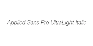 Applied Sans Pro UltraLight Italic Font