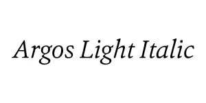 Argos Light Italic Font