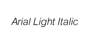 Arial Light Italic Font