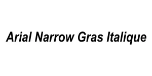 Arial Narrow Gras Italique Font