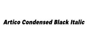 Artico Condensed Black Italic Font