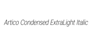 Artico Condensed ExtraLight Italic Font