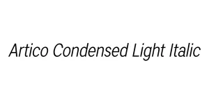 Artico Condensed Light Italic Font
