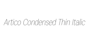 Artico Condensed Thin Italic Font