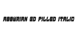Assyrian 3D Filled Italic Font