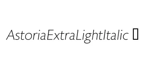 AstoriaExtraLightItalic ☞ Font