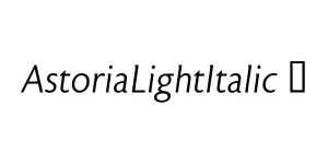 AstoriaLightItalic ☞ Font