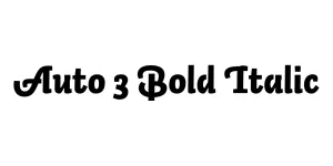 Auto 3 Bold Italic Font