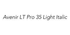 Avenir LT Pro 35 Light Italic Font