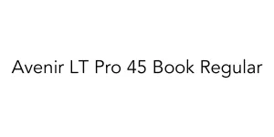 Avenir LT Pro 45 Book Regular Font