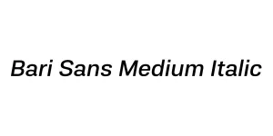 Bari Sans Medium Italic Font