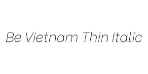Be Vietnam Thin Italic Font