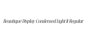 Beautique Display Condensed Light It Regular Font