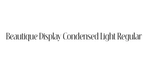 Beautique Display Condensed Light Regular Font
