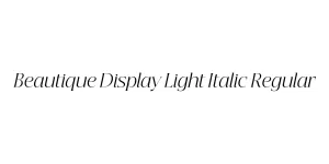 Beautique Display Light Italic Regular Font