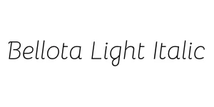 Bellota Light Italic Font