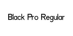 Black Pro Regular Font
