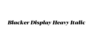Blacker Display Heavy Italic Font