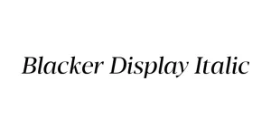 Blacker Display Italic Font