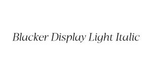 Blacker Display Light Italic Font