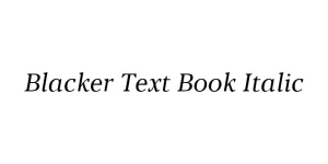 Blacker Text Book Italic Font