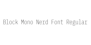 Block Mono Nerd Font Regular Font