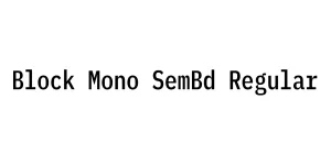 Block Mono SemBd Regular Font