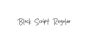 Block Script Regular Font