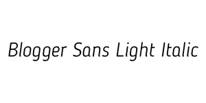 Blogger Sans Light Italic Font