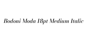 Bodoni Moda 18pt Medium Italic Font
