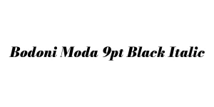 Bodoni Moda 9pt Black Italic Font