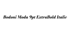 Bodoni Moda 9pt ExtraBold Italic Font