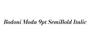 Bodoni Moda 9pt SemiBold Italic Font