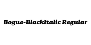 Bogue-BlackItalic Regular Font