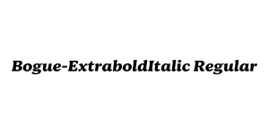 Bogue-ExtraboldItalic Regular Font