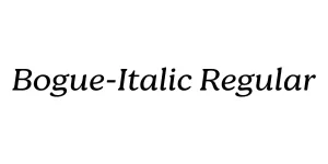 Bogue-Italic Regular Font