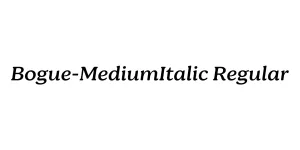 Bogue-MediumItalic Regular Font