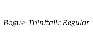 Bogue-ThinItalic Regular Font