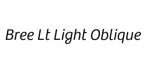 Bree Lt Light Oblique Font