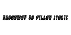 Broadway 3D Filled Italic Font