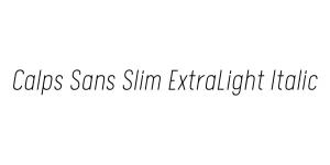 Calps Sans Slim ExtraLight Italic Font