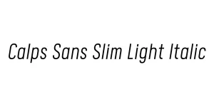 Calps Sans Slim Light Italic Font