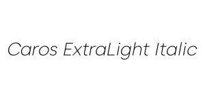 Caros ExtraLight Italic Font
