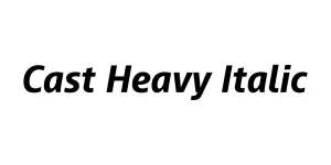 Cast Heavy Italic Font