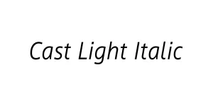 Cast Light Italic Font