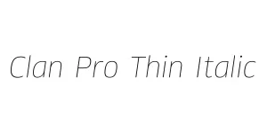 Clan Pro Thin Italic Font